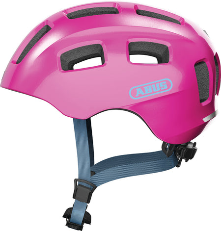 ABUS Youn-I 2.0 Kids Leisure Helmet With Integrated Rear LED Light In Sparkling Pink