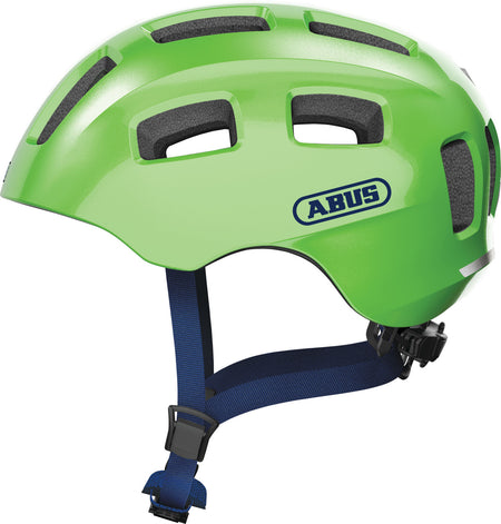 ABUS Youn-I 2.0 Kids Leisure Helmet With Integrated Rear LED Light In Sparkling Green