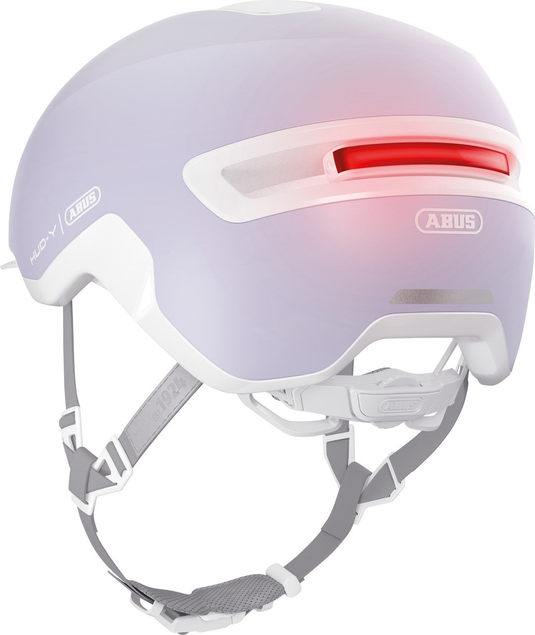 ABUS Hud-Y Pure Urban Helmet With Rear LED Light in Lavender