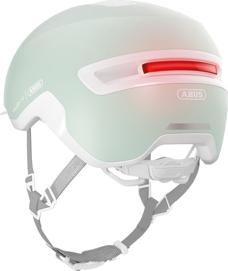 ABUS Hud-Y Pure Urban Helmet With Rear LED Light in Mint