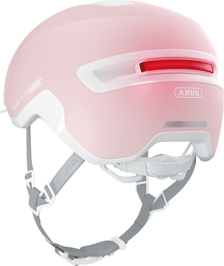 ABUS Hud-Y Pure Urban Helmet With Rear LED Light in Rose