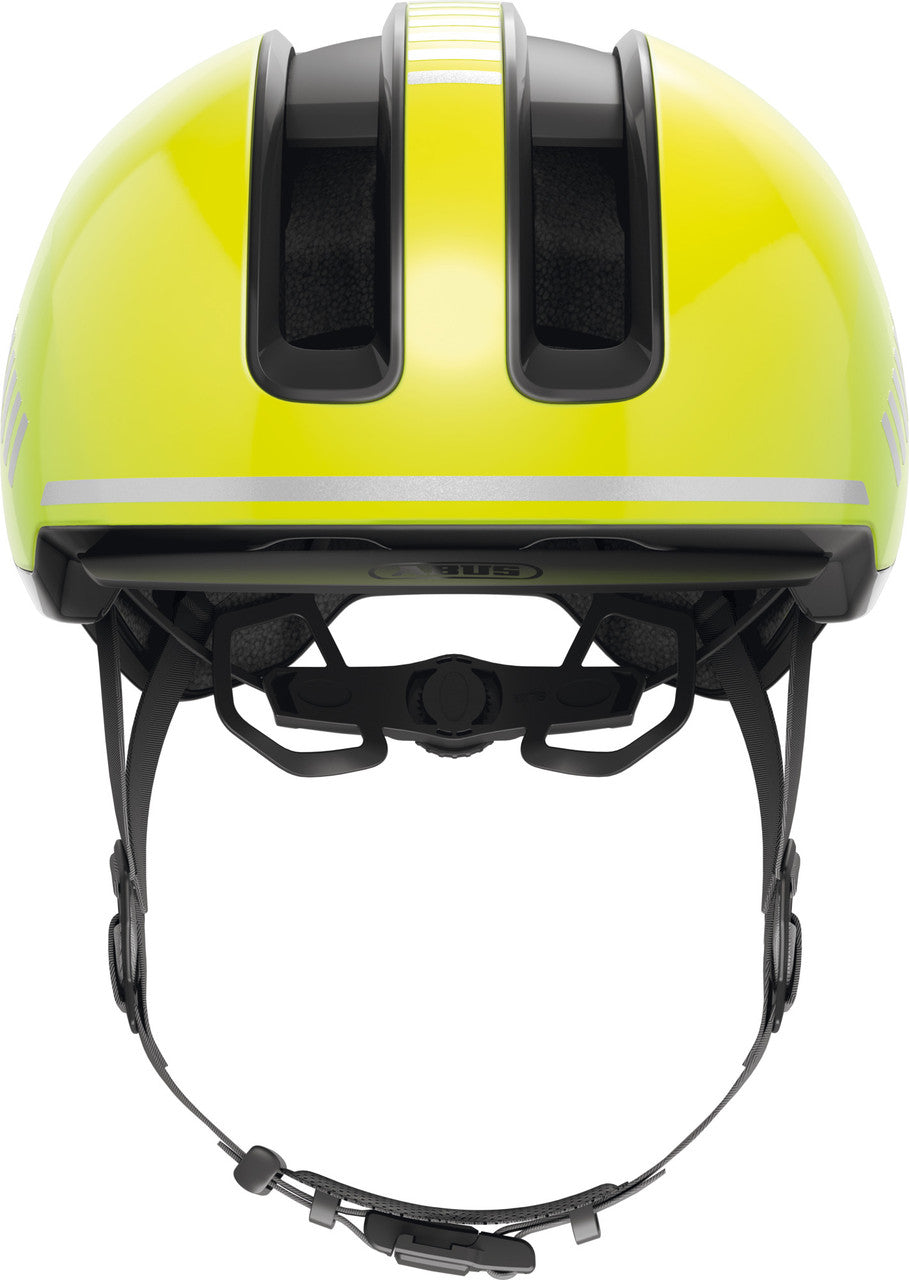 ABUS Hud-Y Urban Helmet With Rear LED Light in Signal Yellow