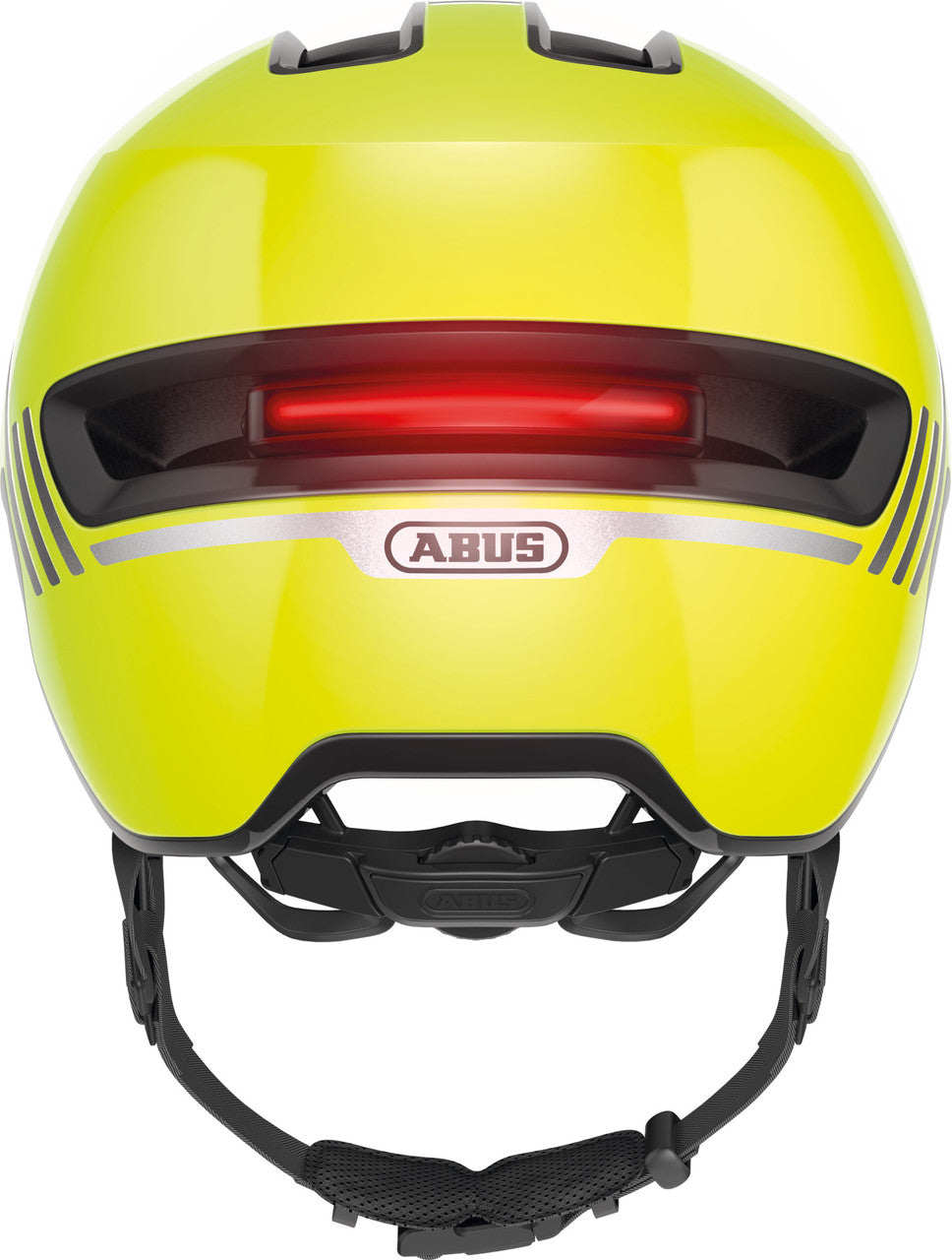 ABUS Hud-Y Urban Helmet With Rear LED Light in Signal Yellow