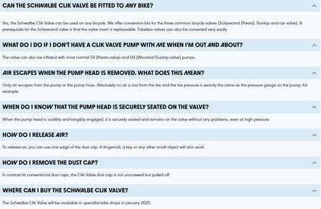 Schwalbe Clik Valve Tubeless 2x Presta Valves