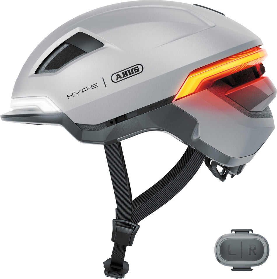 ABUS HYP-E Urban Commuting Helmet in Gleam Silver