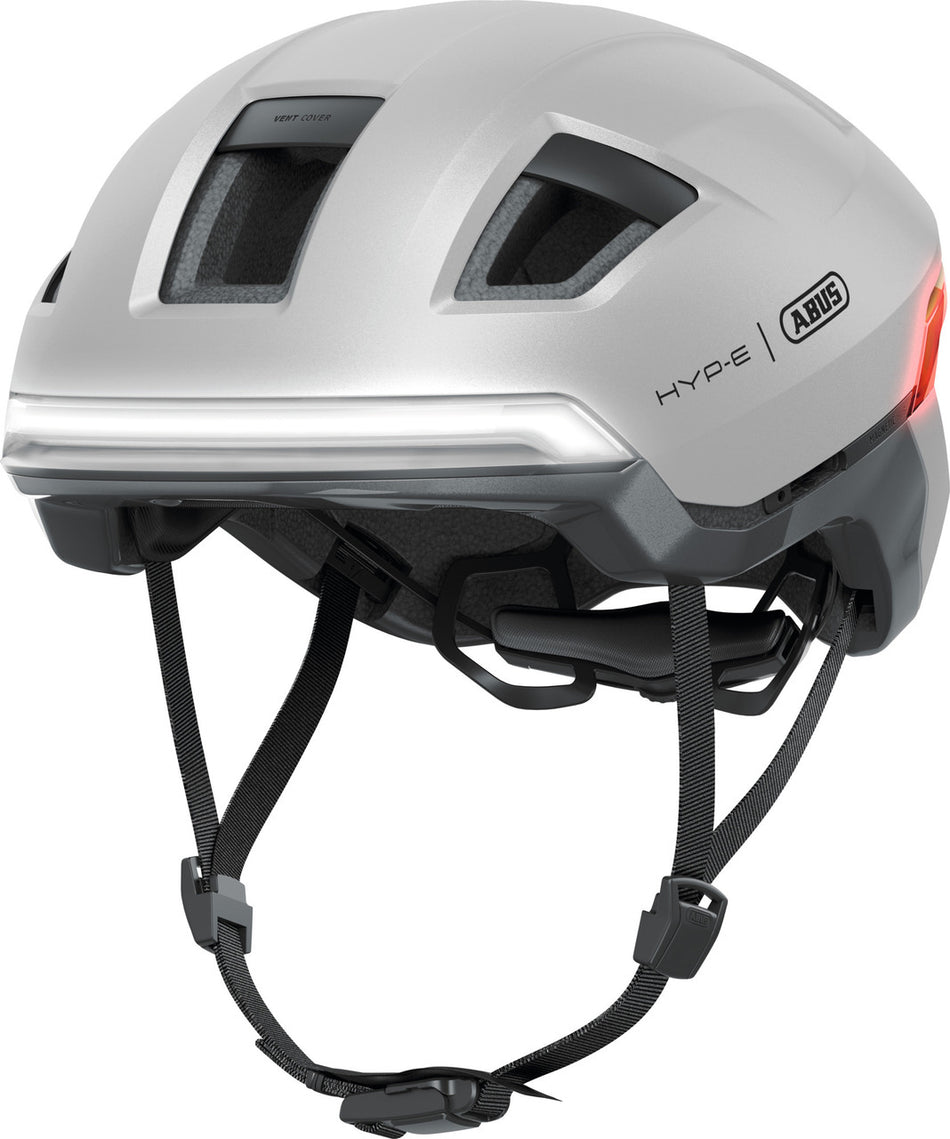 ABUS HYP-E Urban Commuting Helmet in Gleam Silver