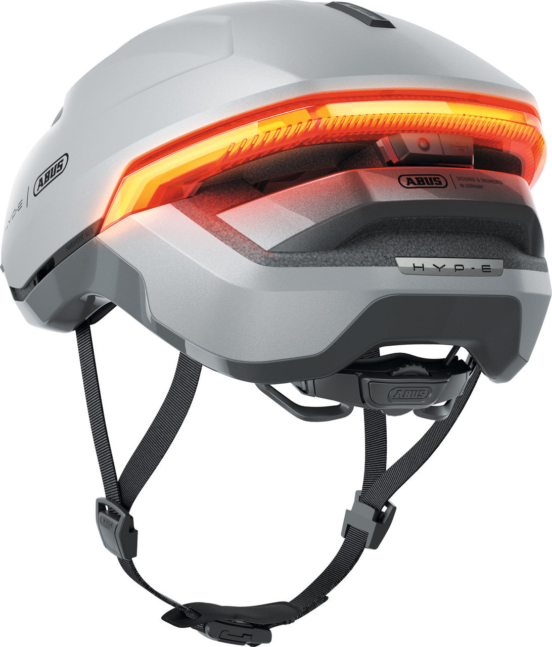 ABUS HYP-E Urban Commuting Helmet in Gleam Silver