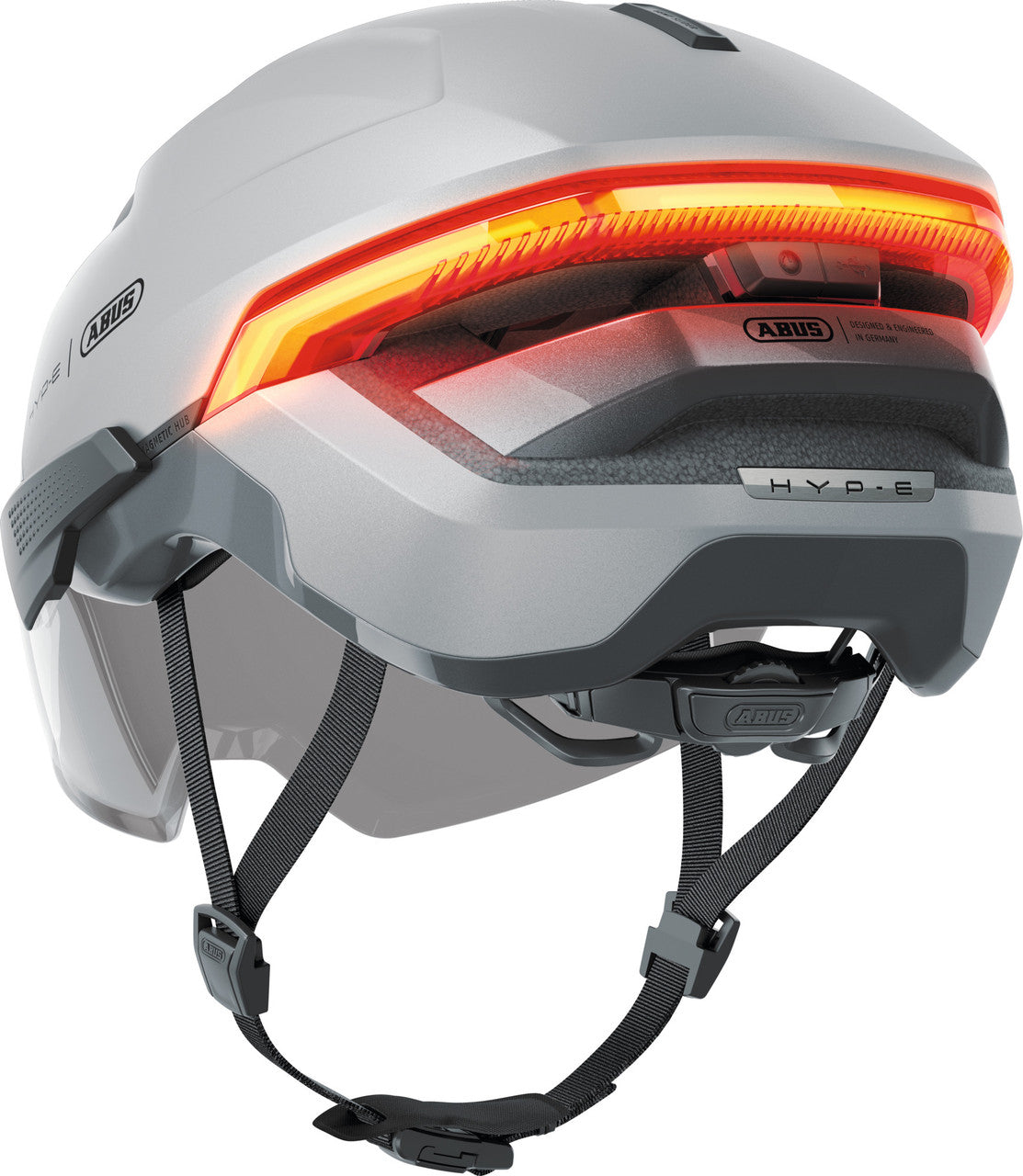 ABUS HYP-E ACE Urban The Ultimate Safe Commuting Helmet in Gleam Silver ( DUE THIS SUMMER )