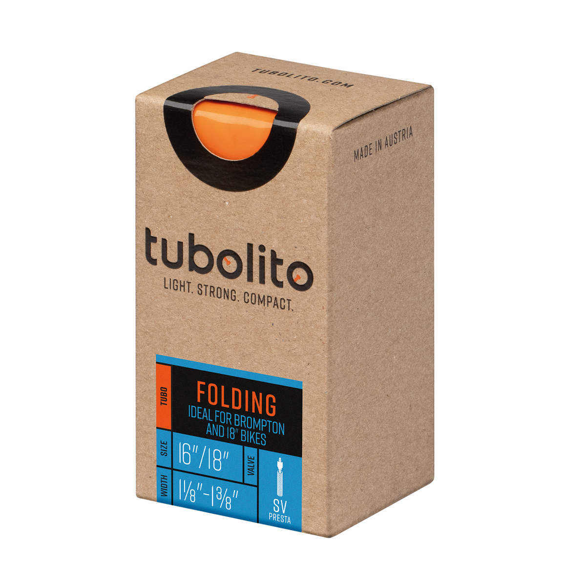 Tubolito Tubo Brompton Folding Bike 16/18 x 1 1/8 - 1 3/8" 42mm Presta Valve Orange Inner Tube