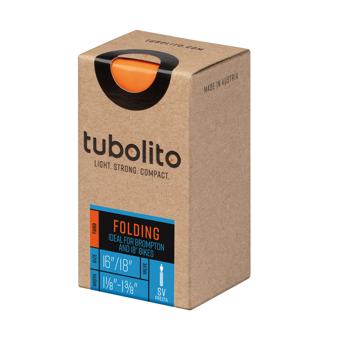Tubolito Tubo Brompton Folding Bike 16/18 x 1 1/8 - 1 3/8" 42mm Presta Valve Orange Inner Tube
