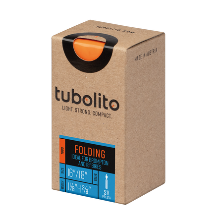 Tubolito Tubo Brompton Folding Bike 16/18 x 1 1/8 - 1 3/8" 42mm Presta Valve Orange Inner Tube