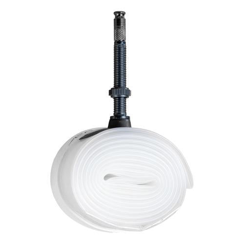 28 inch lightweight inner tube with Presta valve displayed, featuring a robust design for enhanced stability and performance.