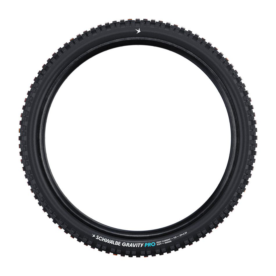 Schwalbe Eddy Current Radial Gravity Pro Soft TLR MTB Folding Tyre in Black