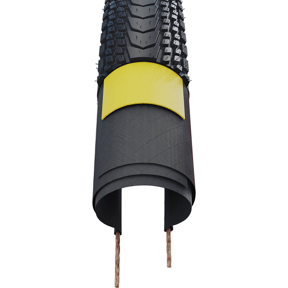 Schwalbe Marathon Almotion tubeless trekking tyre showcasing black design and yellow accent for optimal performance.