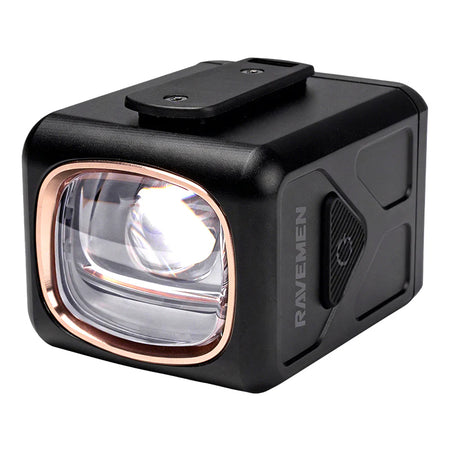 Ravemen UR1700 1700 lumens rechargeable bike light front view with sleek design and robust features.