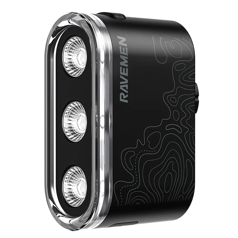 Ravemen TR600 usb rechargeable rear bike light with 600 lumens and brake-detection in black color.