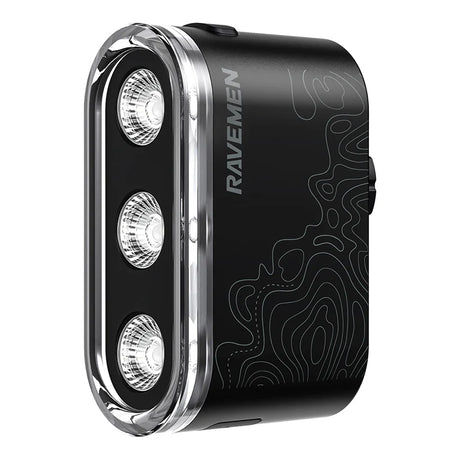 Ravemen TR600 usb rechargeable rear bike light with 600 lumens and brake-detection in black color.