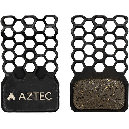 Aztec HexVent brake pads for Shimano Dura Ace featuring honeycomb design for enhanced heat dissipation and performance.