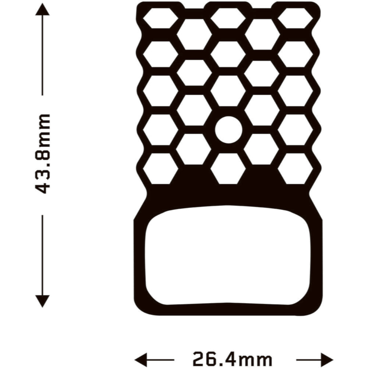 Aztec HexVent brake pads for Shimano Dura Ace dimensions, showcasing hexagonal design and cooling features.