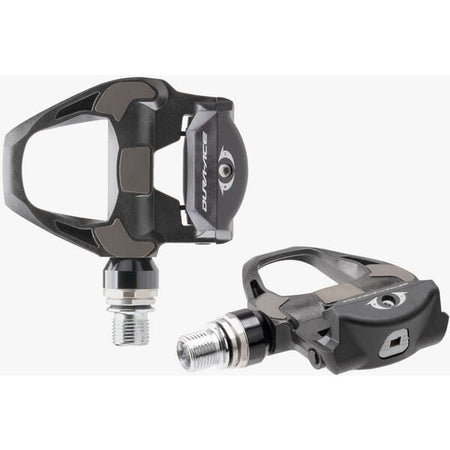 Shimano Dura-Ace SPD SL carbon road pedals showcasing a lightweight carbon design for high performance racing.
