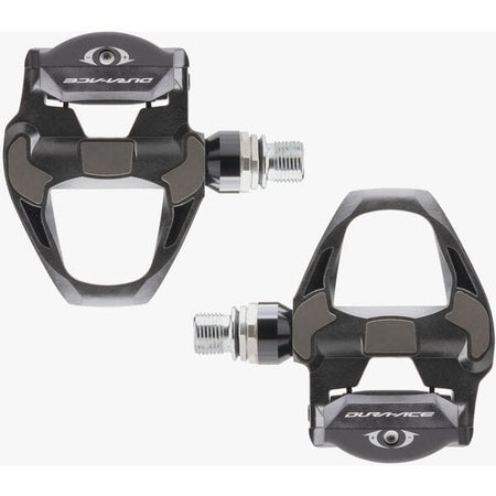 Shimano Dura-Ace SPD SL carbon road pedals with lightweight carbon body for high performance road racing.