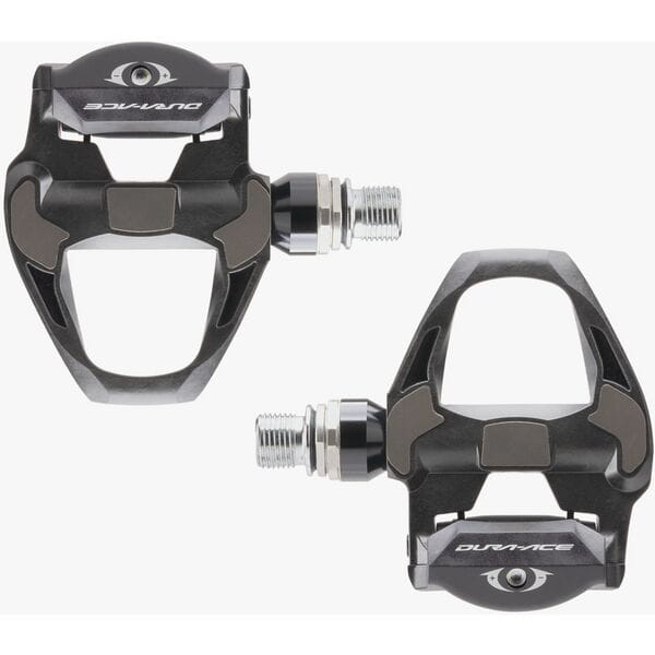 Shimano Dura-Ace SPD SL carbon road pedals with lightweight carbon body for high performance road racing.