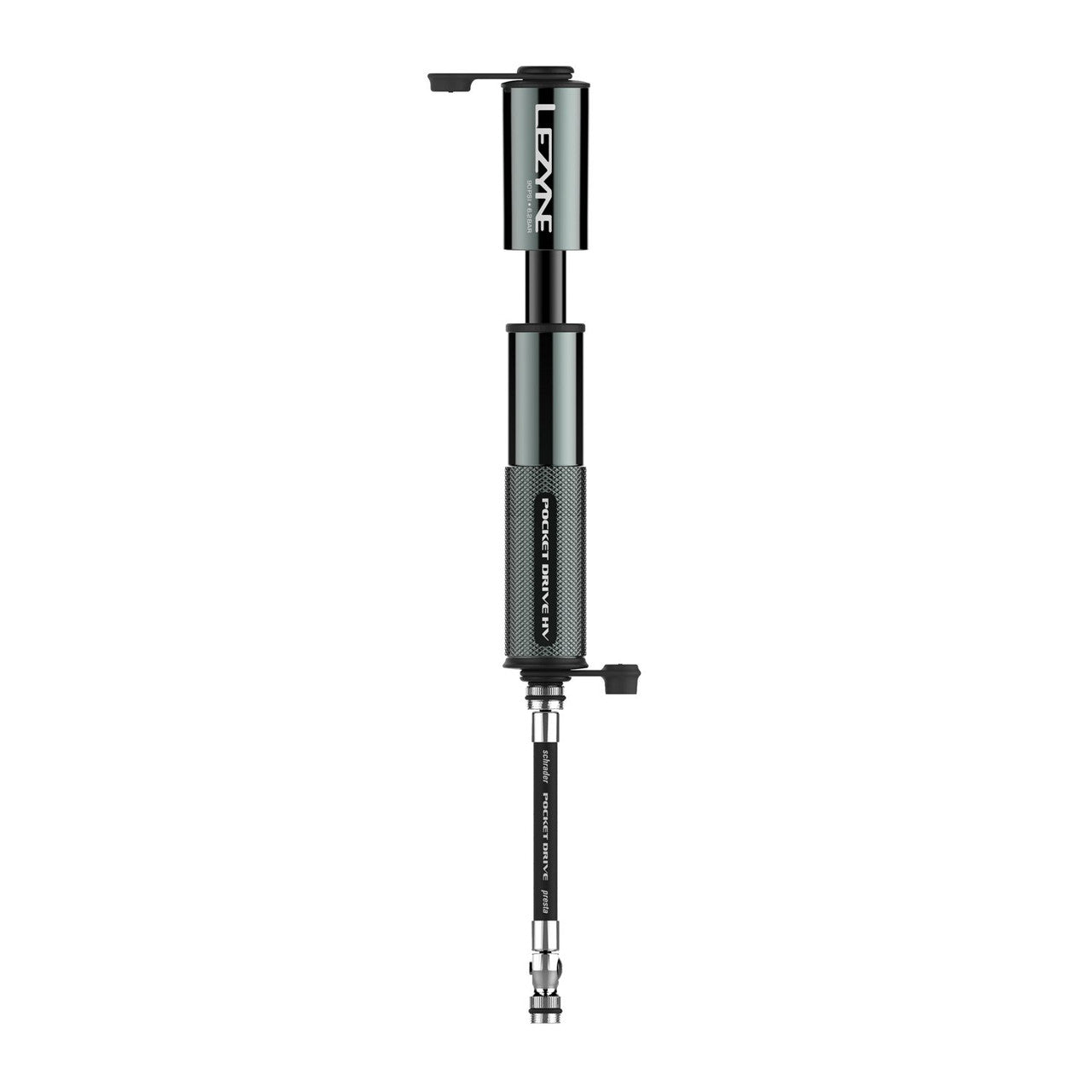 Lezyne Pocket Drive HV Compact Bicycle Dual Valve Hand Pump - Lite Grey