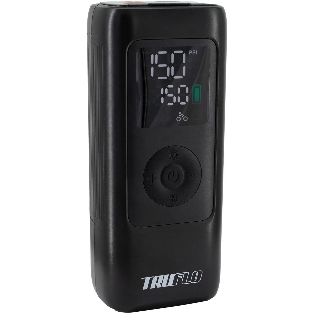 Electron Max Electric Pump for bikes and scooters with digital display for accurate inflation.