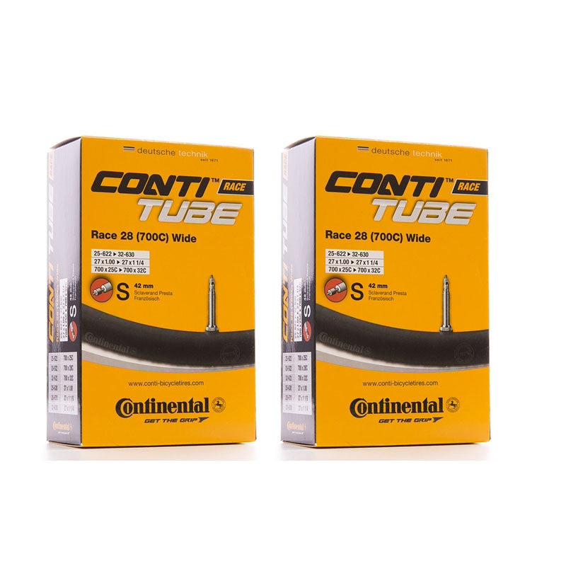 2 x Continental Race 28 Wide Inner Tube 700 x 25-32 Presta Valve 42mm or 60mm For Road of Cyclocross