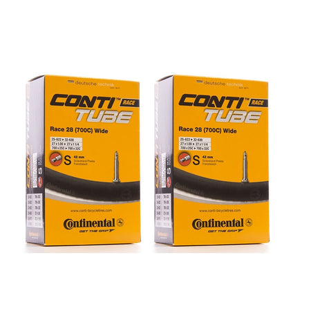 2 x Continental Race 28 Wide Inner Tube 700 x 25-32 Presta Valve 42mm or 60mm For Road of Cyclocross