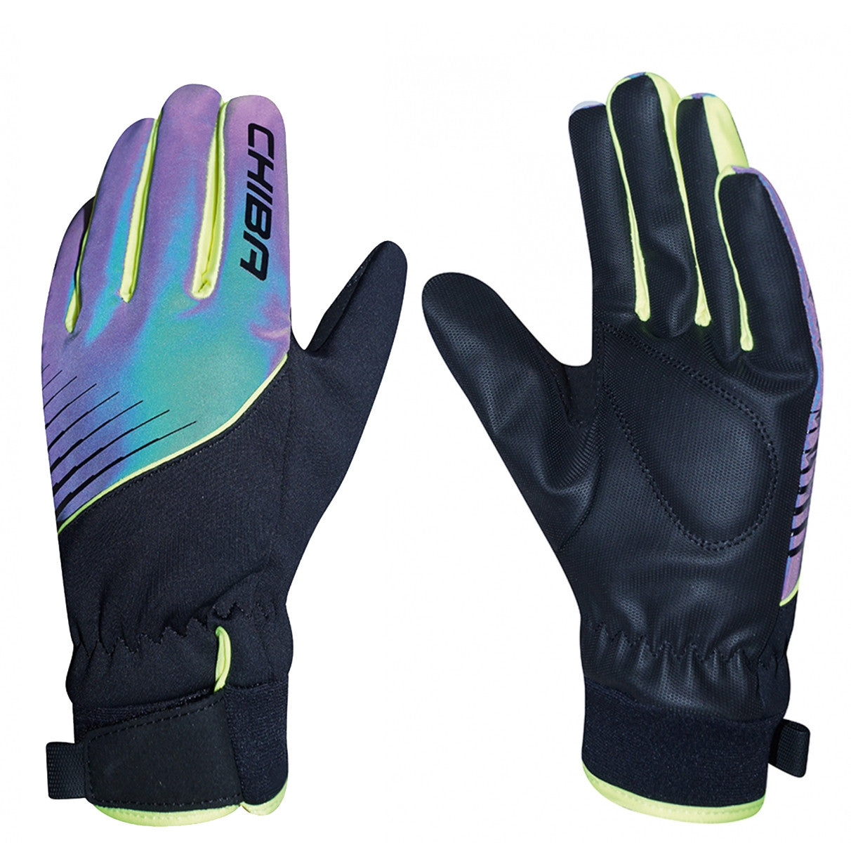 Chiba Children's Waterproof Windproof Breathable Cycling MTB Road Leisure Gloves In Rainbow/Reflect