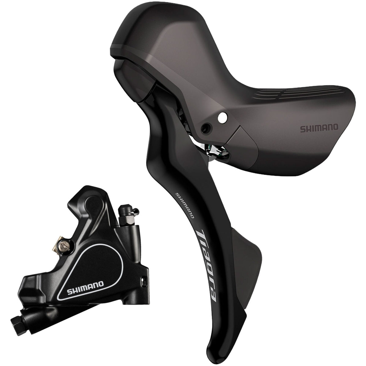 Shimano Tiagra 11 speed hydraulic brake levers with BR-RS405 flat mount calliper