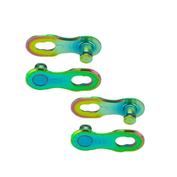 KMC 12NR Missing Link For 12 Speed Chain 2 Pack | Aurora Green