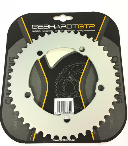 Gebhardt 1/8" Track Chainring | Silver | 144mm BCD | All Sizes