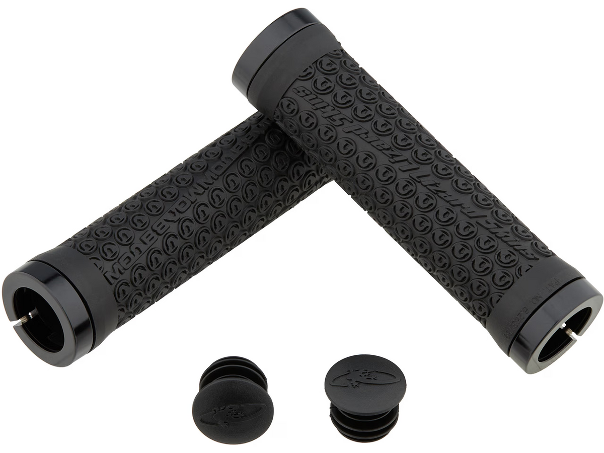 Lizard Skins Moab Dual-Clamp Lock-On BMX MTB Handlebar Grips In Black