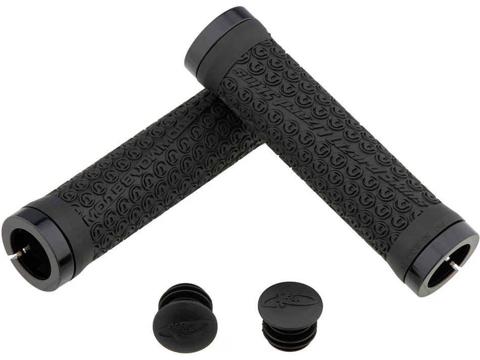 Lizard Skins Moab Dual-Clamp Lock-On BMX MTB Handlebar Grips In Black