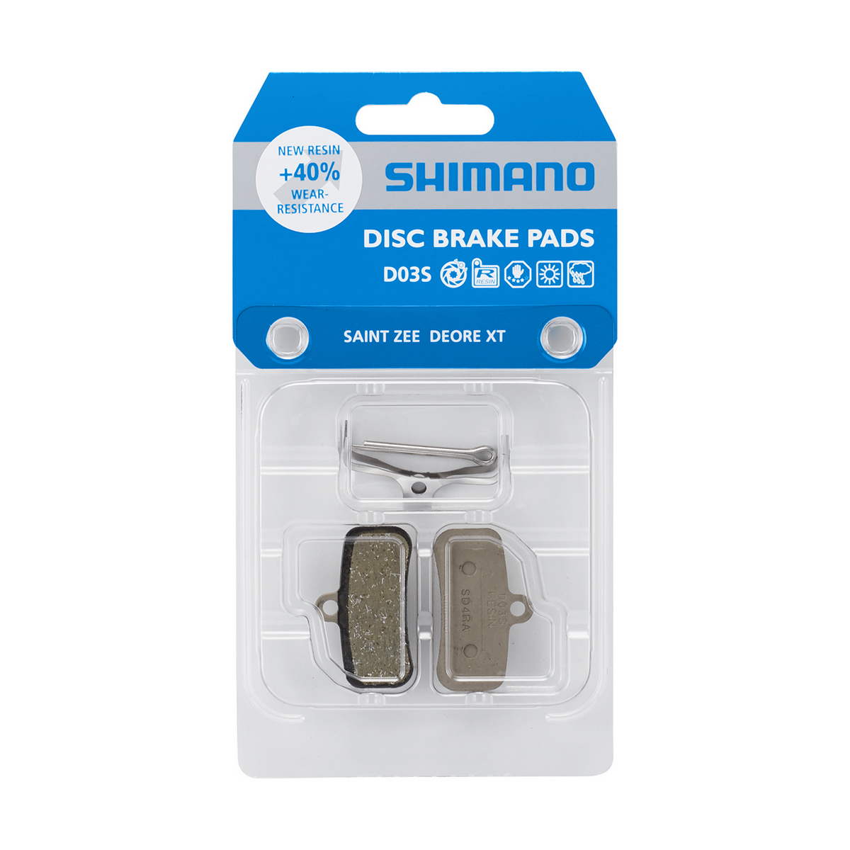 Shimano MTB D03S Steel Backed Resin Mountain Bike Brake Pads Fits - BR-MT420, Deore XT BR-M8020, BR-M8120