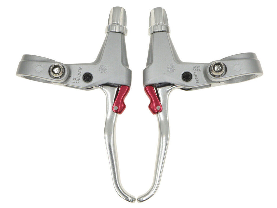 Tektro FL740 Calliper/Canti Brake Levers For Flat Bar Rapid Fire Shifters In Black Or Silver