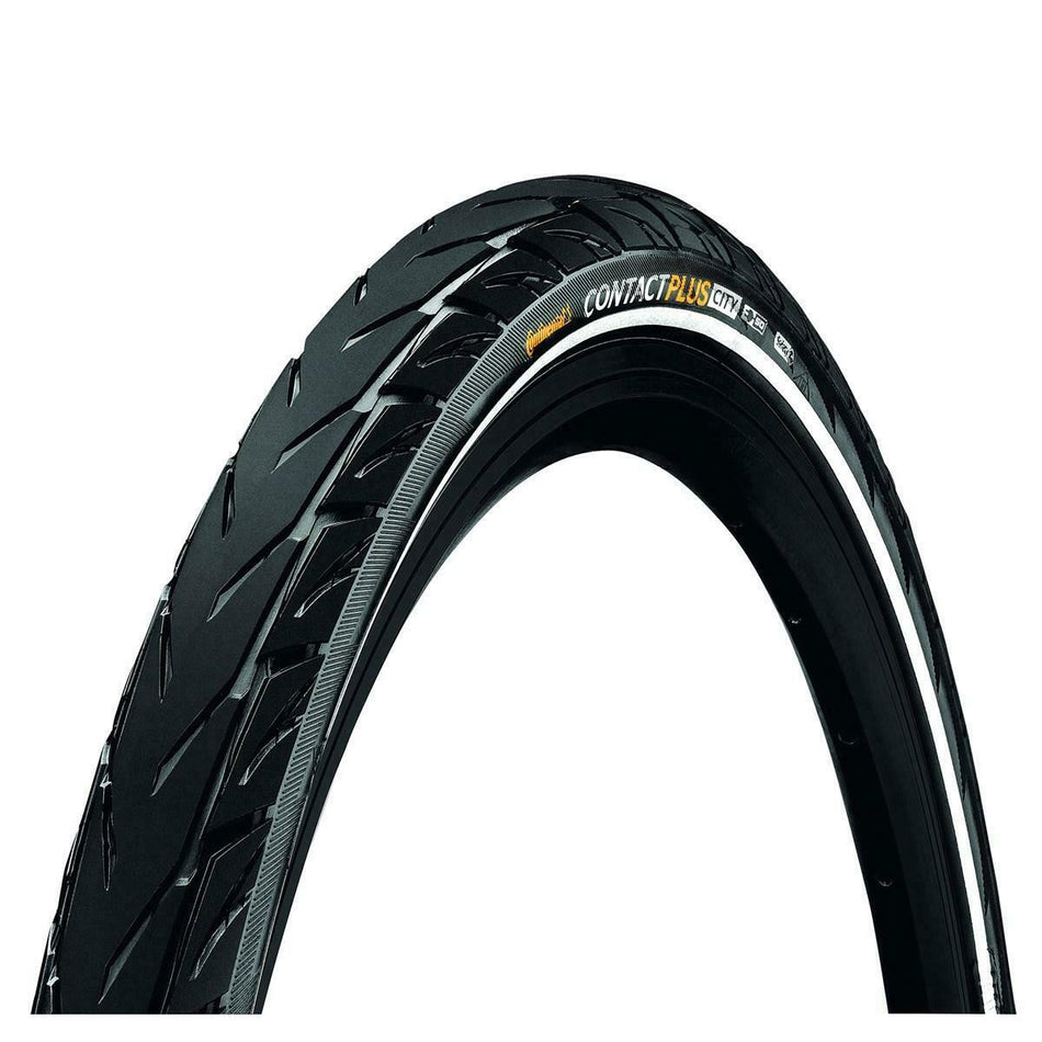 Continental Contact Plus City/Trekking Wired E -Bike Ready Tyre in Black/Reflex All Sizes
