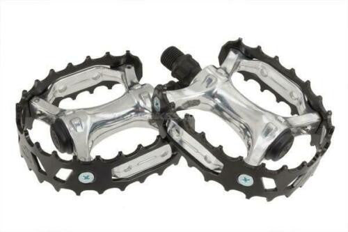 VP Components Bear Trap VP-747F Old Skool BMX 1/2" Pedals In Black/Silver For Single Piece Cranks