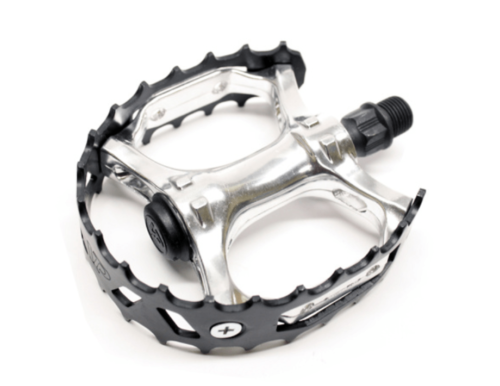 VP Components Bear Trap VP-747F Old Skool BMX 1/2" Pedals In Black/Silver For Single Piece Cranks