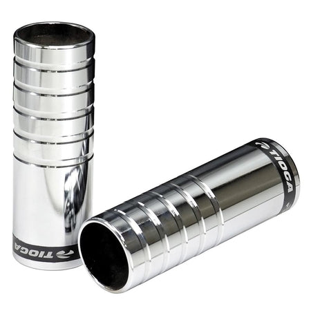 Tioga MX Comp BMX Semi Ribbed Bike Foot Pegs in Silver, 38x110mm size for BMX bike foot pegs enthusiasts.