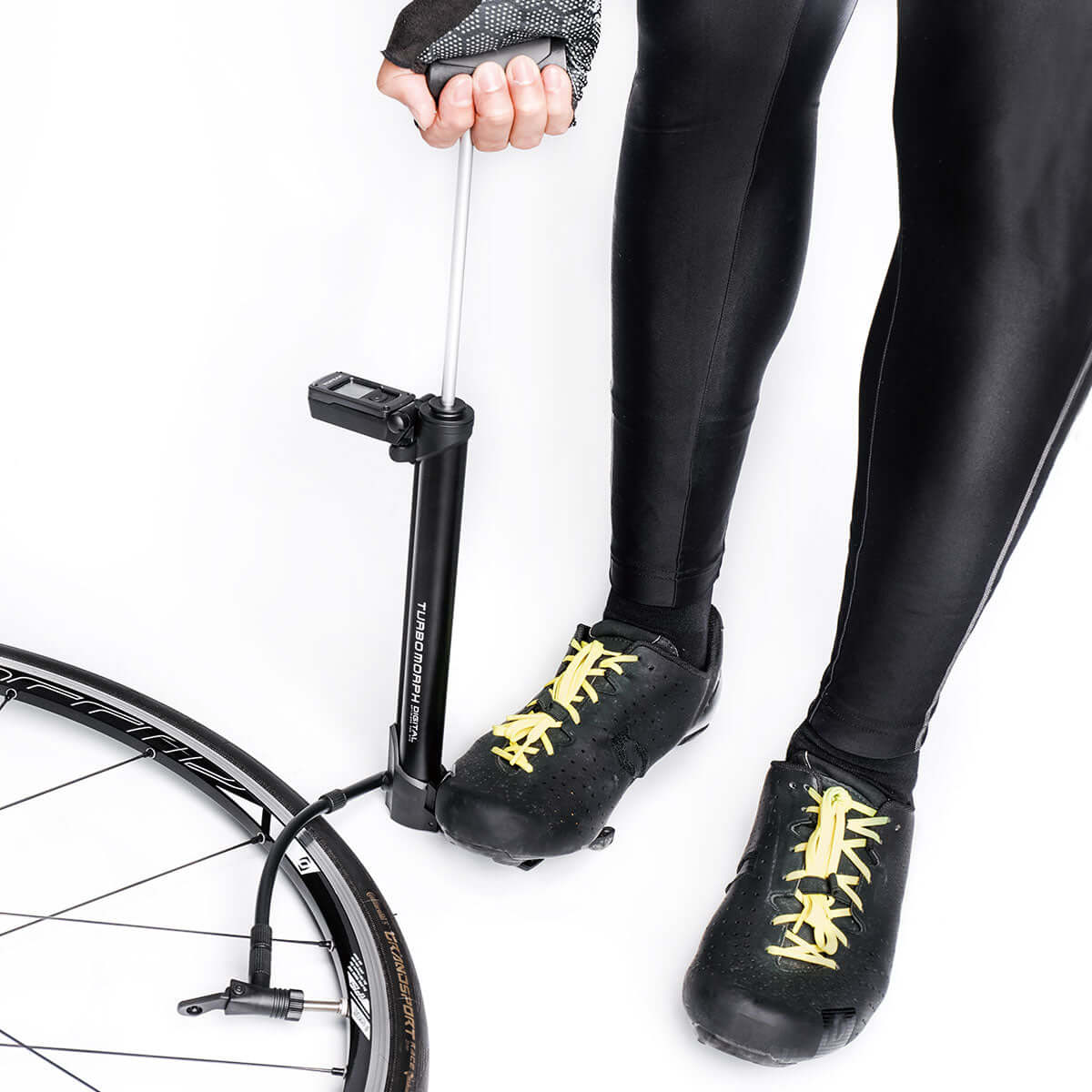 Topeak Turbo Morph Digital MTB Road Mini Bike Floor Pump