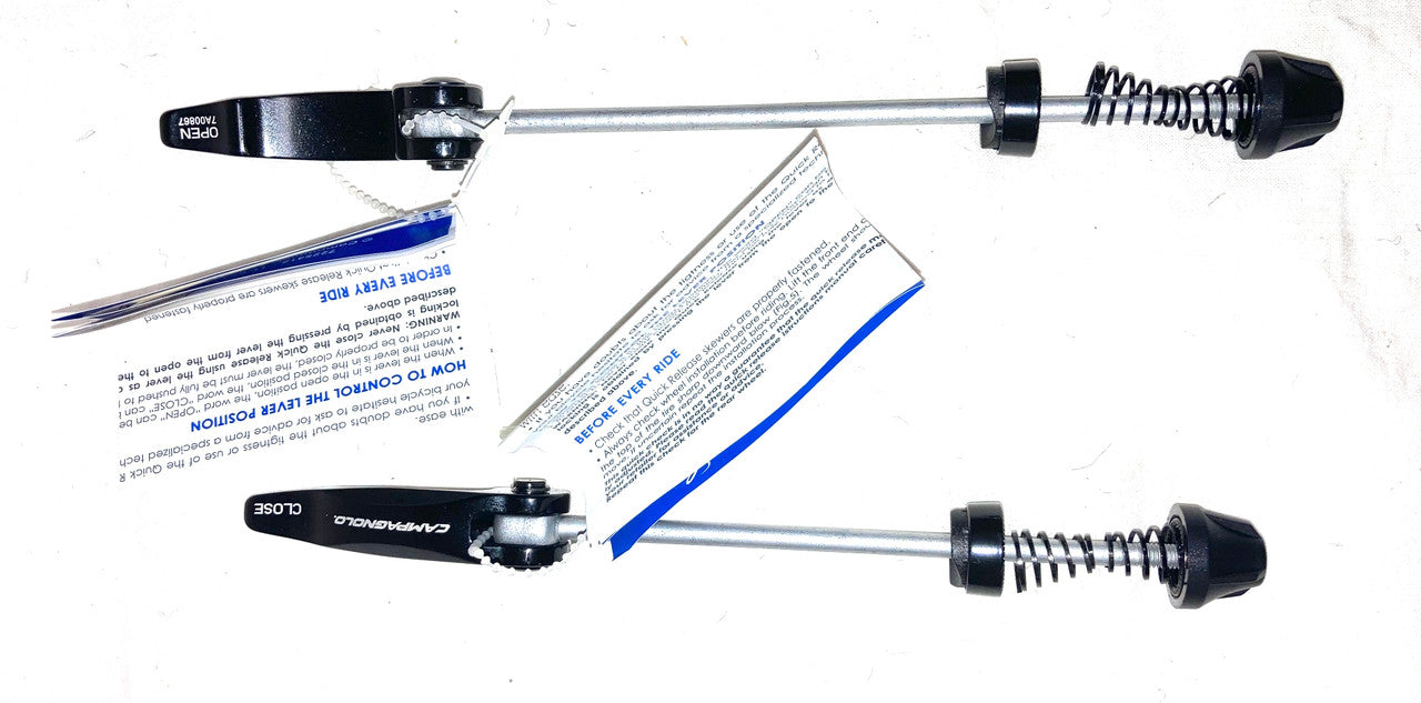 Campagnolo QR8-40BFR Quick Release Skewers Front And Rear In Black