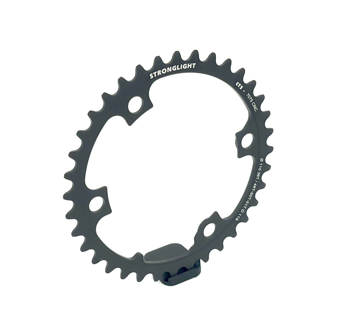 Stronglight Ultegra R8000 chainring 110 BCD in black, compatible with Shimano Ultegra R8000 chainsets, 34-52T.