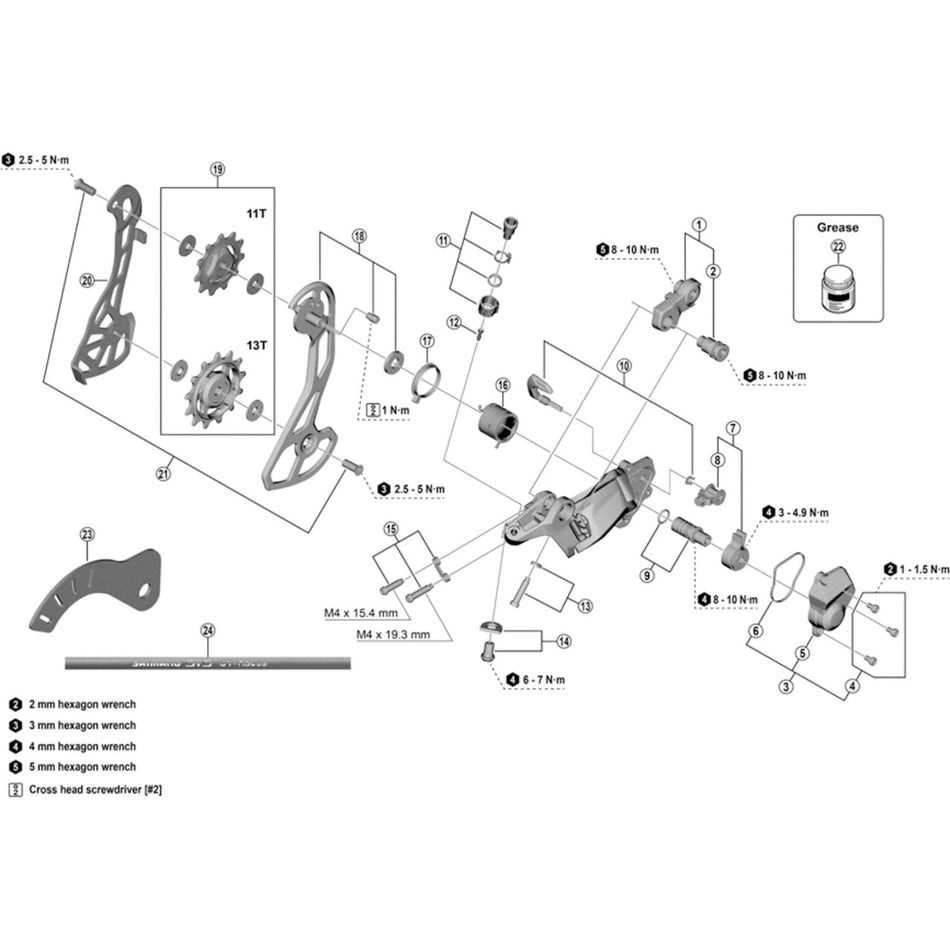 Shimano RD-RX825/RX820 GRX 12 Speed Rear Mech Pulley Jockey Wheels