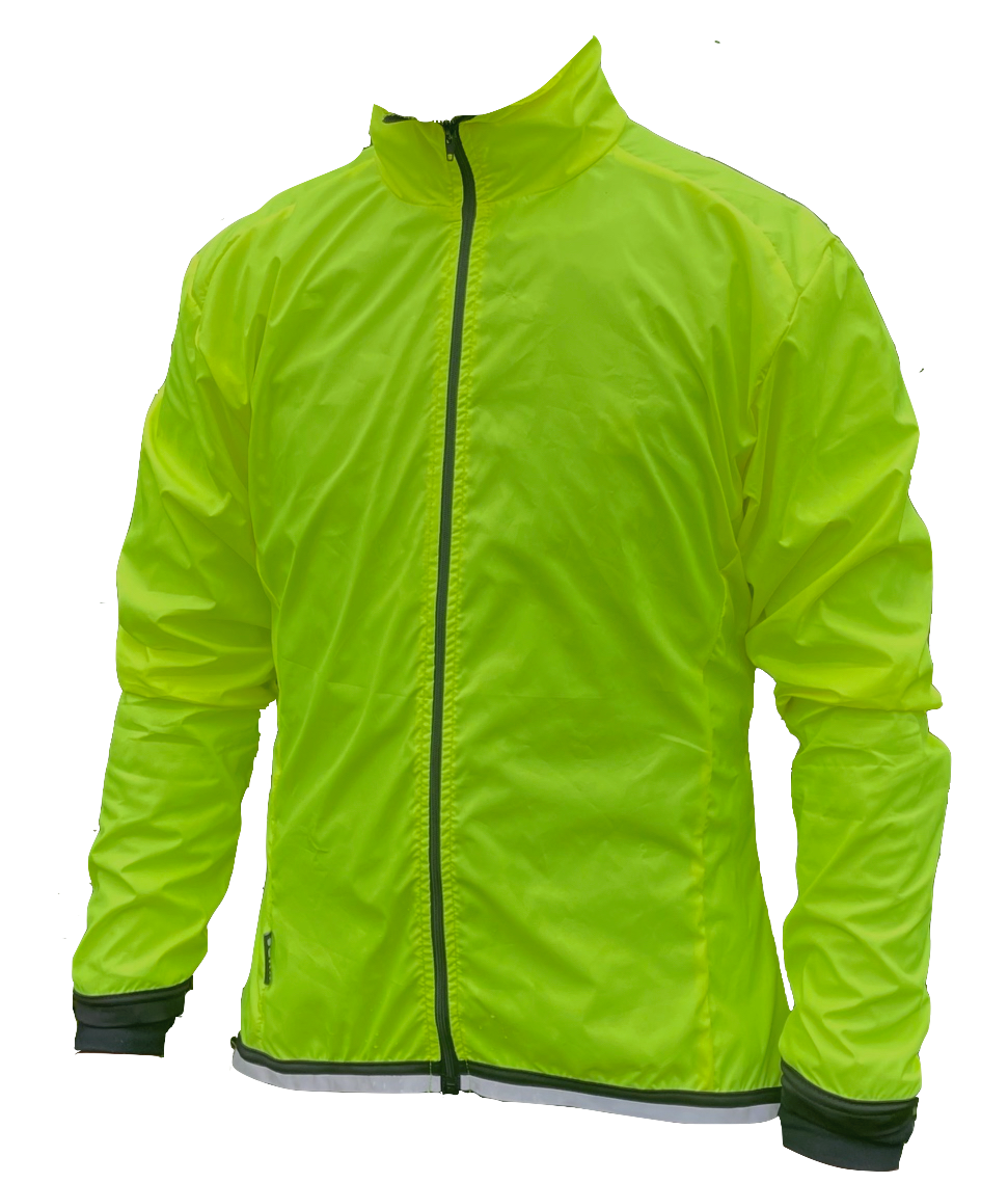 Giacca HUDS Super Impermeabile Imballabile Sport Ciclismo Corsa Giallo Fluro - Leggera 140g - Foto 2