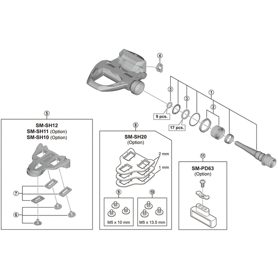 Shimano PD-R9100 Pedal Axle Assembly Service Kit