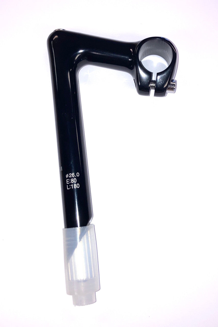 Zenith Quill Stem 180mm Post 26mm Handlebar Diameter Size 80mm In Black Or Silver